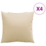 vidaXL Coussins décoratifs 4 Pièces beige 50x50 cm tissu