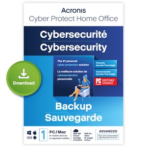 Acronis cyber protect home office advanced 2023 - 250 go - licence 1 an - 1 pc/mac + mobiles - a télécharger