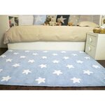 Tapis coton motif étoile - bleu 120 x 160
