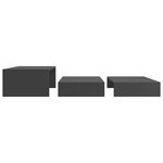 vidaXL Set tables basses gigognes Gris 100x100x26 5 cm Aggloméré
