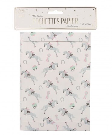 pochettes papier Cheval d amour x 8Pièces