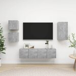 vidaXL Ensemble de meuble TV 5 Pièces Gris béton Aggloméré
