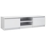 vidaXL Meuble TV Blanc brillant 140x40x35 5 cm Aggloméré