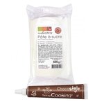 Pâte à sucre blanche 500 g + 1 stylo chocolat