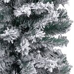vidaXL Sapin de Noël artificiel mince flocon de neige vert 120 cm PVC