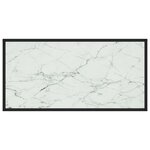 vidaXL Table basse Noir avec verre marbre blanc 100x50x35 cm