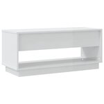 vidaXL Meuble TV Blanc brillant 102x41x44 cm Aggloméré