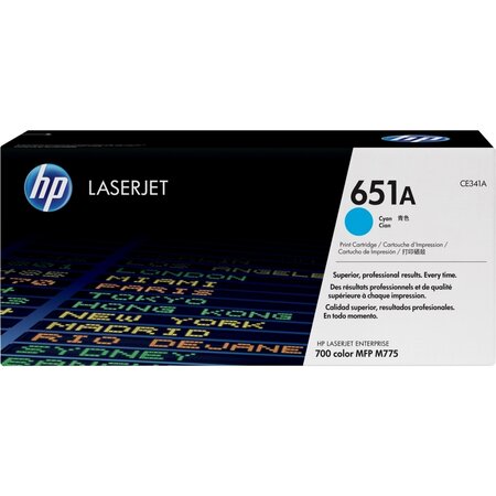 Toner laser n°651a cyan pour imprimante laser - capacité 16500 pages hp
