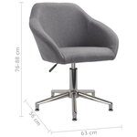 vidaXL Chaise pivotante de salle à manger Gris clair Tissu