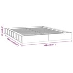 vidaXL Cadre de lit Gris 140x190 cm Bois massif