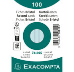 Paquet 100 Fiches Sous Film - Bristol Ligné Non Perforé 74x105mm - X 40 - Exacompta