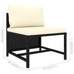 vidaXL Salon de jardin 11 Pièces avec coussins Résine tressée Noir
