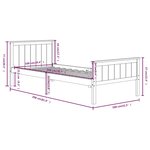 vidaXL Cadre de lit Blanc Bois de pin massif 100x200 cm