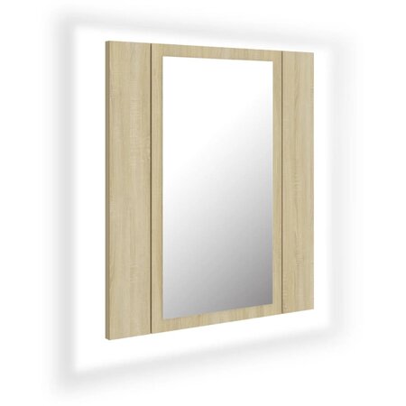 vidaXL Armoire à miroir à LED de bain Chêne sonoma 40x12x45 Acrylique