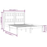 vidaXL Cadre de lit Gris Bois de pin massif 150x200 cm Très grand