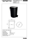 Poubelle de douche à soft close DARK en laiton noir / 5L