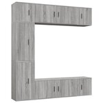 vidaXL Ensemble de meubles TV 7 Pièces Sonoma gris Bois d'ingénierie