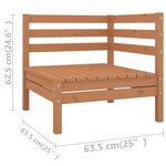 vidaXL Salon de jardin 4 Pièces Marron miel Bois de pin massif