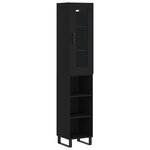 vidaXL Buffet haut Noir 34 5x34x180 cm Bois d'ingénierie