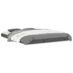 vidaXL Cadre de lit Gris 135x190 cm Bois de pin massif Double