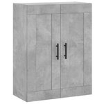 vidaXL Buffet haut Gris béton 69 5x34x180 cm Bois d'ingénierie