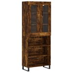vidaXL Buffet haut Chêne fumé 69 5x34x180 cm Bois d'ingénierie