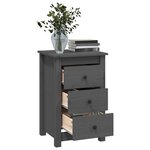 vidaXL Tables de chevet 2 Pièces Gris 40x35x61 5 cm Bois de pin massif