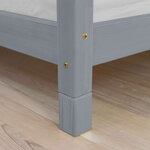4 Pieds réhausseurs de lit - gris 10 cm pour largeur lit 120 cm