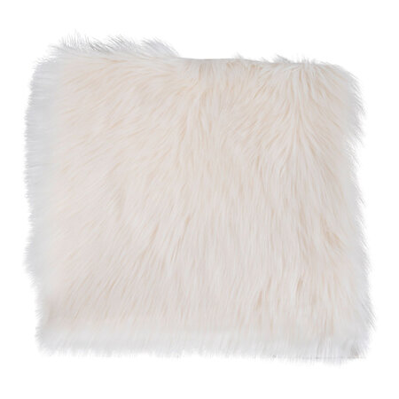 Coussin de siège en peau d'agneau artificielle ivoire 40 x 40 cm