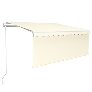 vidaXL Auvent rétractable automatique avec store 3x2 5 m Crème