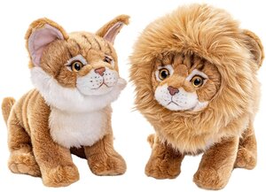 Peluche Chat Maine Coon avec crinière de Lion Amovible de 20 cm marron