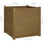 vidaXL Jardinières 2 Pièces Marron miel 60x60x60 cm Bois de pin massif