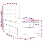 vidaXL Lit à sommier tapissier et matelas Gris clair 90x190 cm Velours