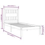 vidaXL Cadre de lit Gris Bois de pin massif 100x200 cm