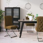 vidaXL Chaise de salle à manger Marron 53x52x98 cm Velours et inox