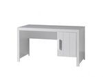 ERIK Bureau bois laqué Blanc avec 1 caisson 1 porte + Bibliothèque