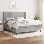 vidaXL Lit à sommier tapissier avec matelas Gris clair 180x200cm Tissu