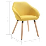 vidaXL Chaise de salle à manger Jaune Tissu