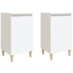 vidaXL Tables de chevet 2 Pièces blanc 40x35x70 cm bois d'ingénierie