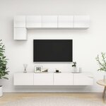 vidaXL Ensemble de meuble TV 5 Pièces Blanc brillant Aggloméré
