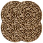 vidaXL Napperons 4 Pièces Marron foncé 38 cm Rond Jute