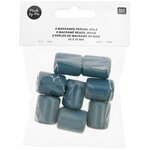 8 Perles cylindriques - bois pétrole - 20 mm