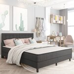 vidaXL Sommier tapissier Gris foncé Tissu 160x200 cm