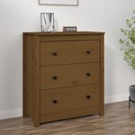 vidaXL Buffet Marron miel 70x35x80 cm Bois massif de pin