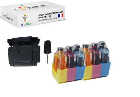 1 kit de remplissage pour cartouche d'encre canon cl-541 cl541 541xl - 2 recharges couleurss