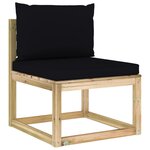 vidaXL Salon de jardin 8 Pièces avec coussins bois de pin imprégné