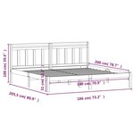 vidaXL Cadre de lit Noir Bois massif 180x200 cm Super King