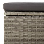 vidaXL Repose-pied de jardin et coussin Gris 55x55x30cm Résine tressée