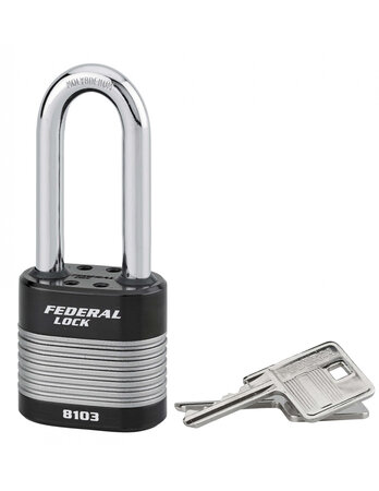 THIRARD - Cadenas à clé Fédéral Lock Protector  extérieur  acier  anse demi-haute  double verrouillage  50mm  2 clés