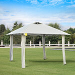Tonnelle barnum de jardin pop-up pliant 3 35L x 3 35l x 2 80H m acier époxy polyester anti UV crème